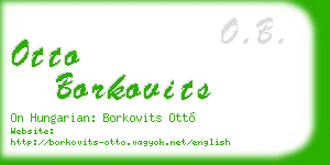 otto borkovits business card